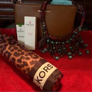 New Michael Kors Brown Clutch Bag with New MK Umbrella plus a few Bonuses